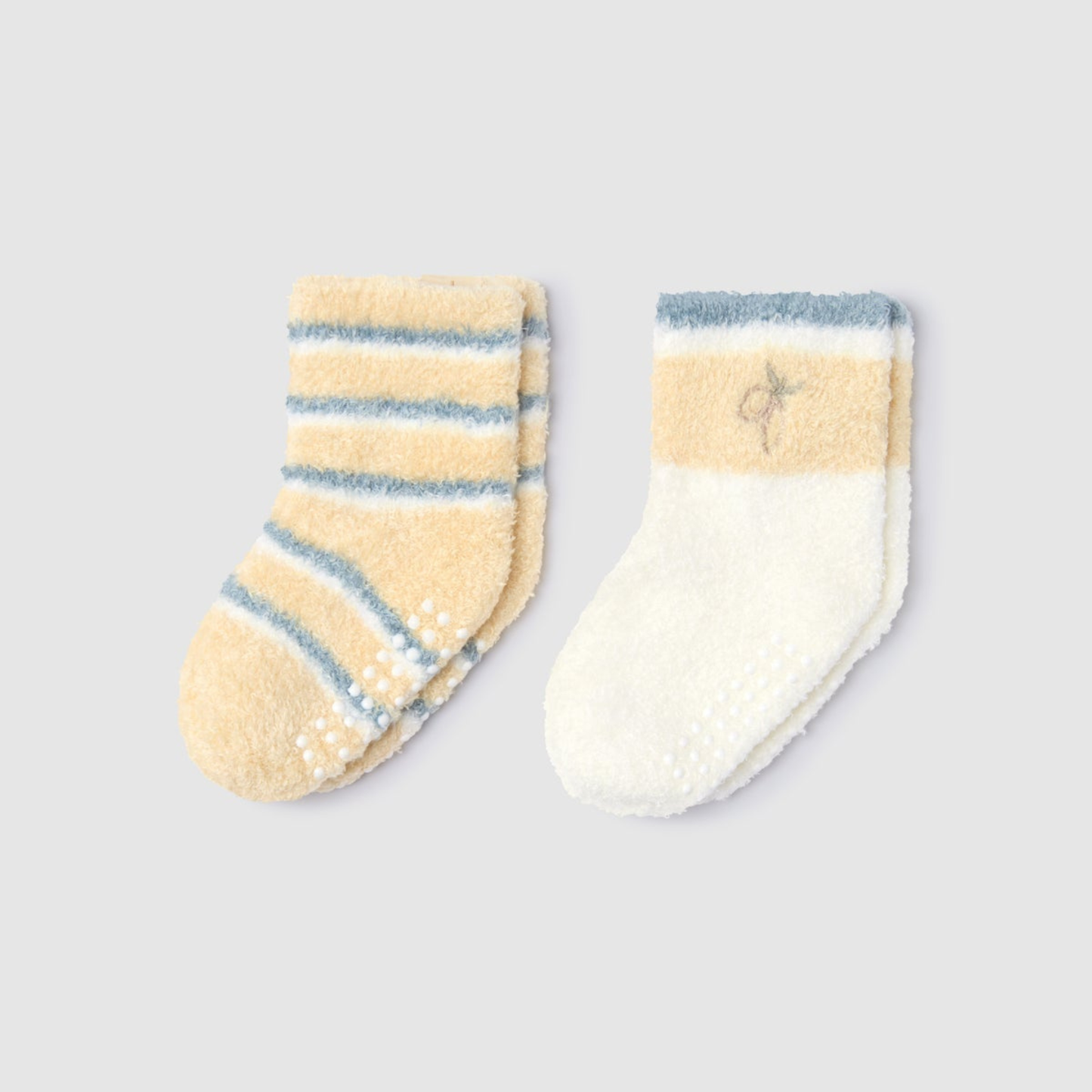 Baby stripe sock set - canary
