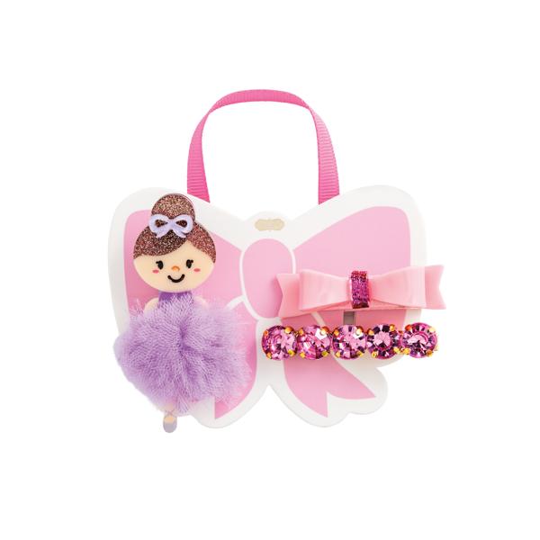 Purple ballerina hair clip set