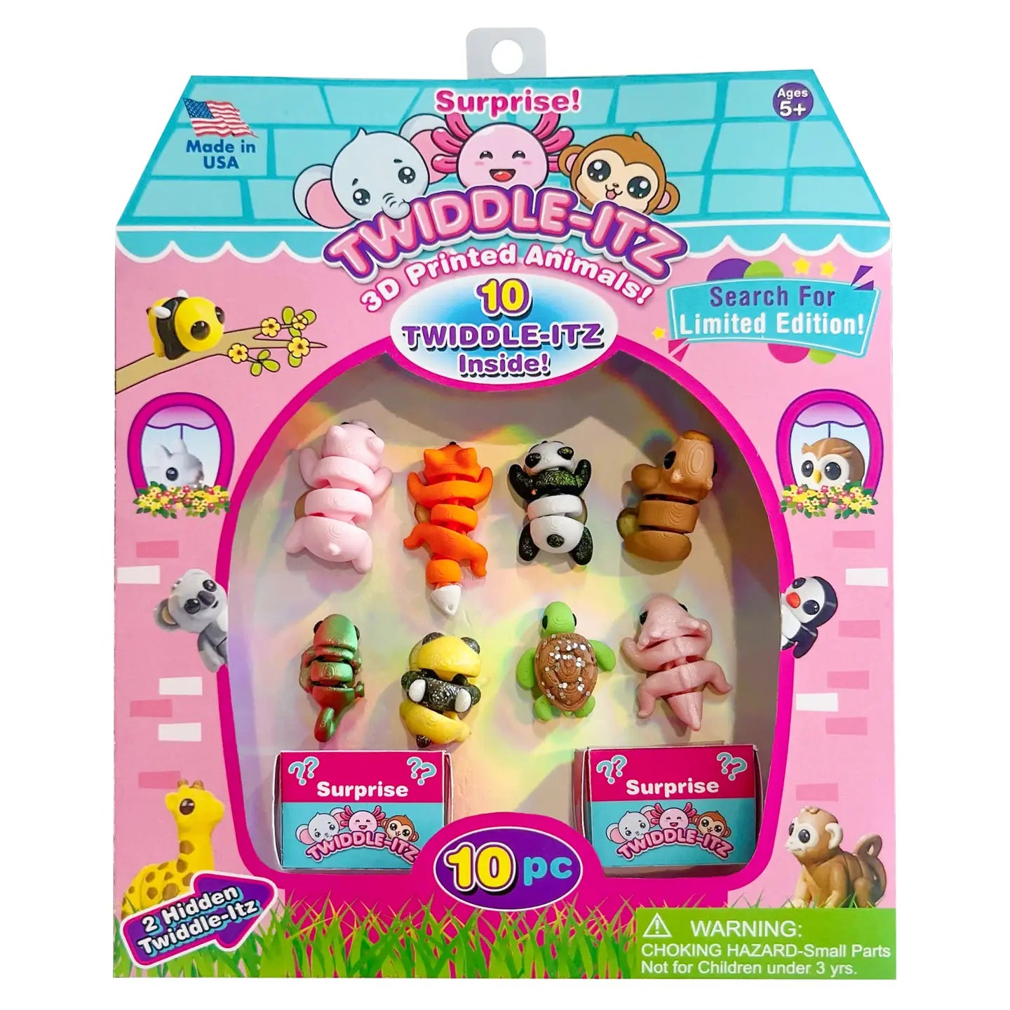 Twiddle-itz 3D 10pc printed animals