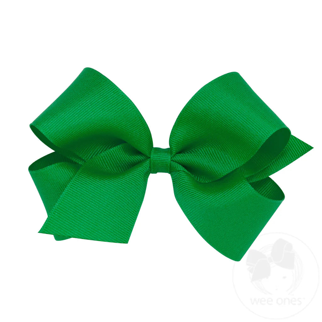 Medium classic hair bow - green