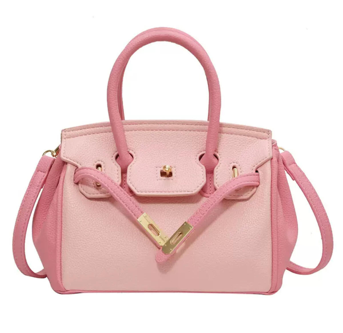 Faux leather luxe purse - pink