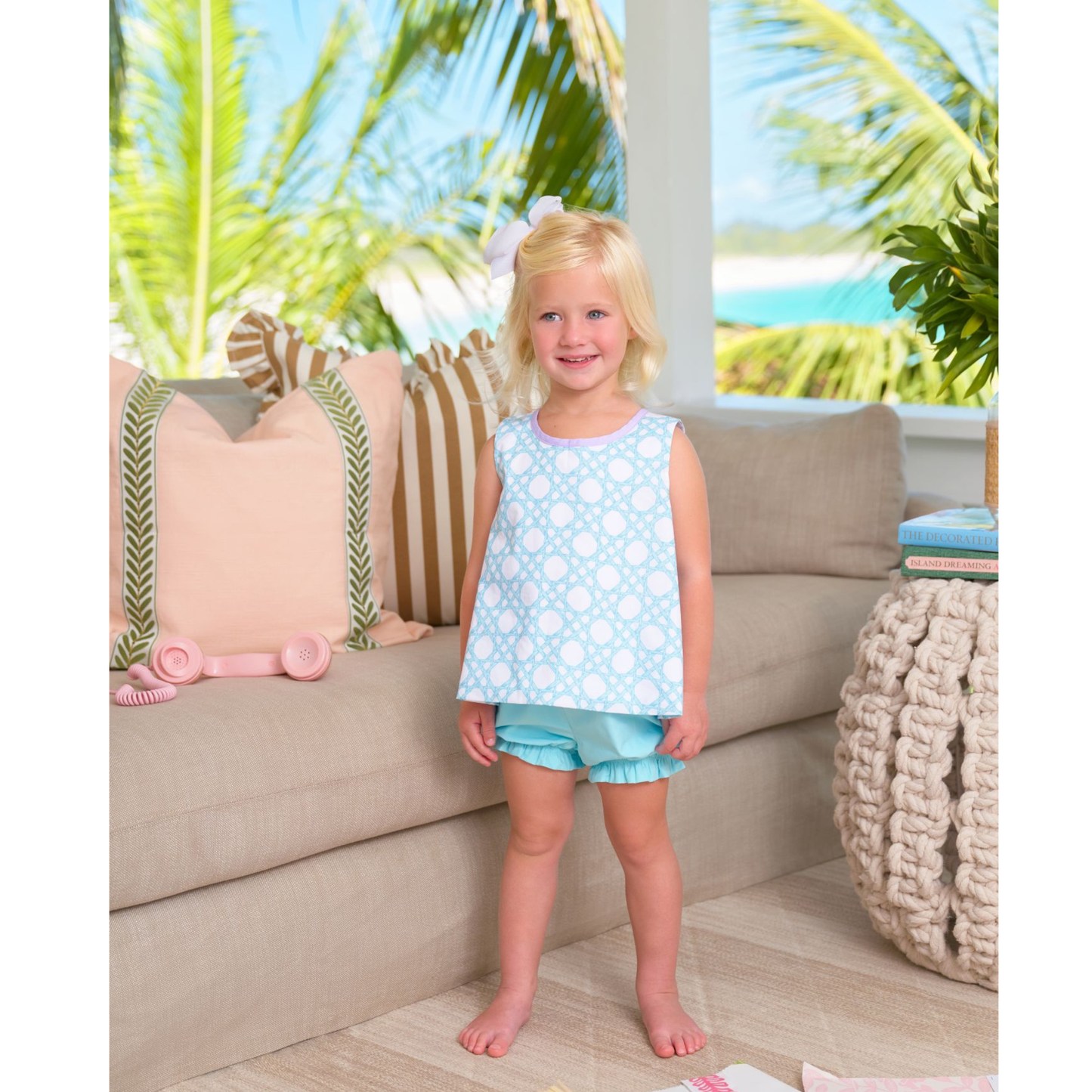 Lucy boone button bloomer set - catamaran cane