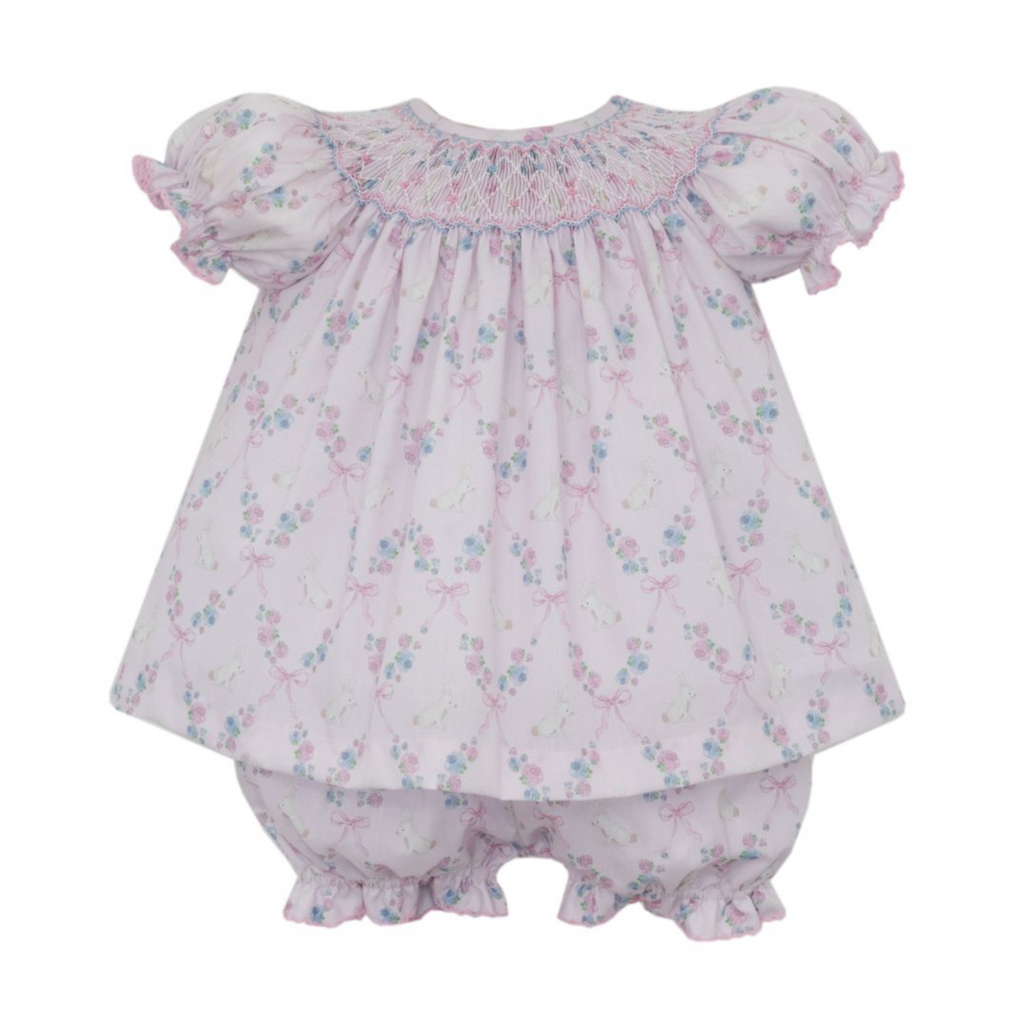 Bunny bishop bloomer set - pink
