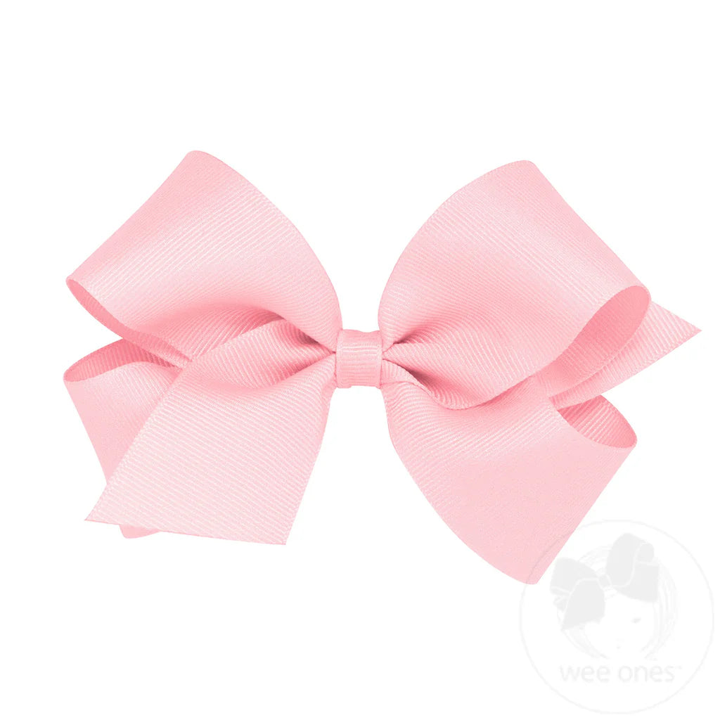 Medium classic hair bow - light pink