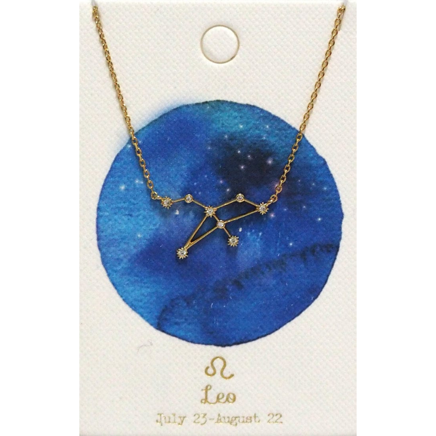 Gold plated constellation necklace - leo