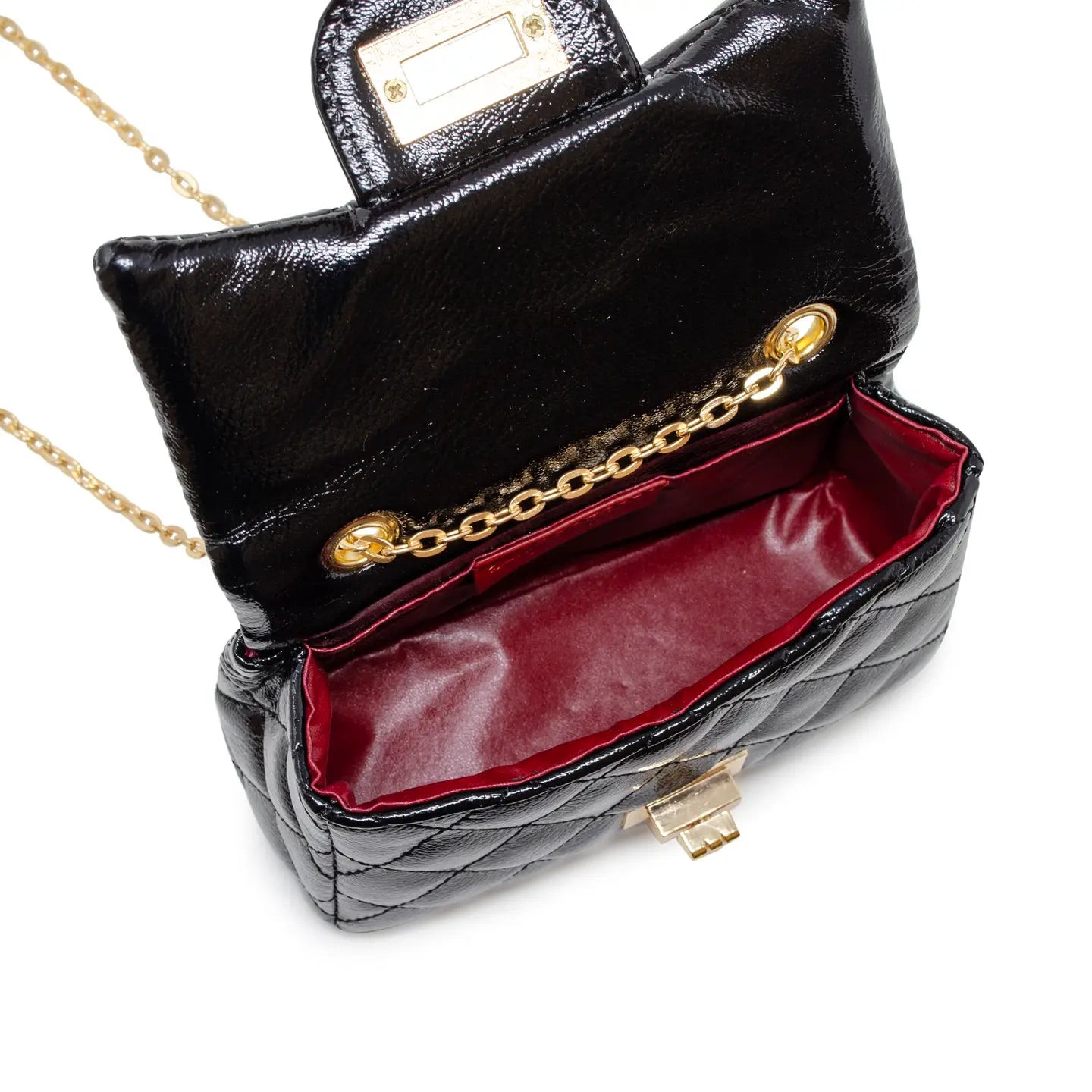 Metallic classic mini purse - black