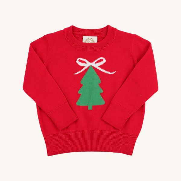 Isabelle's intarsia sweater - Christmas tree/richmond red
