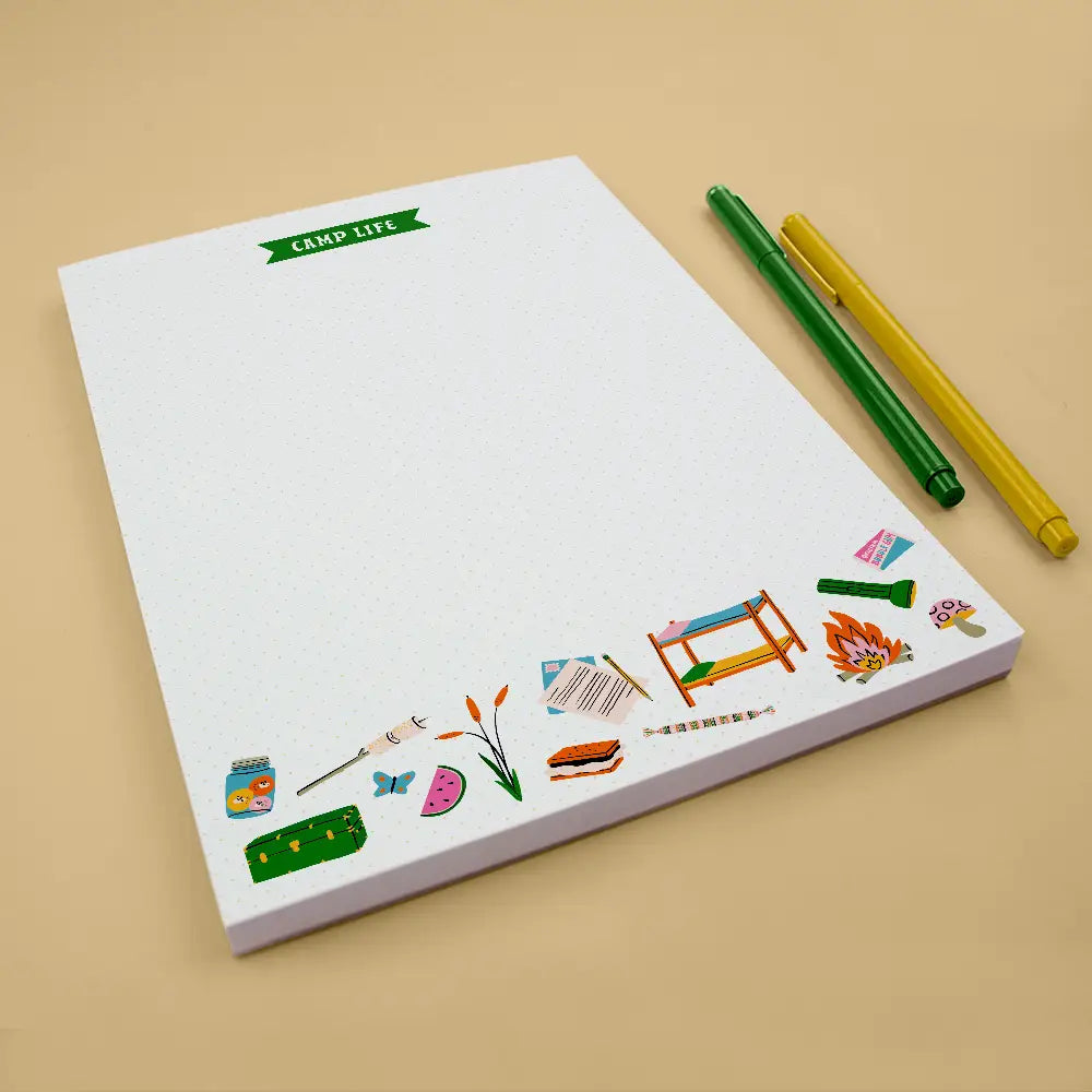 Camp life notepad