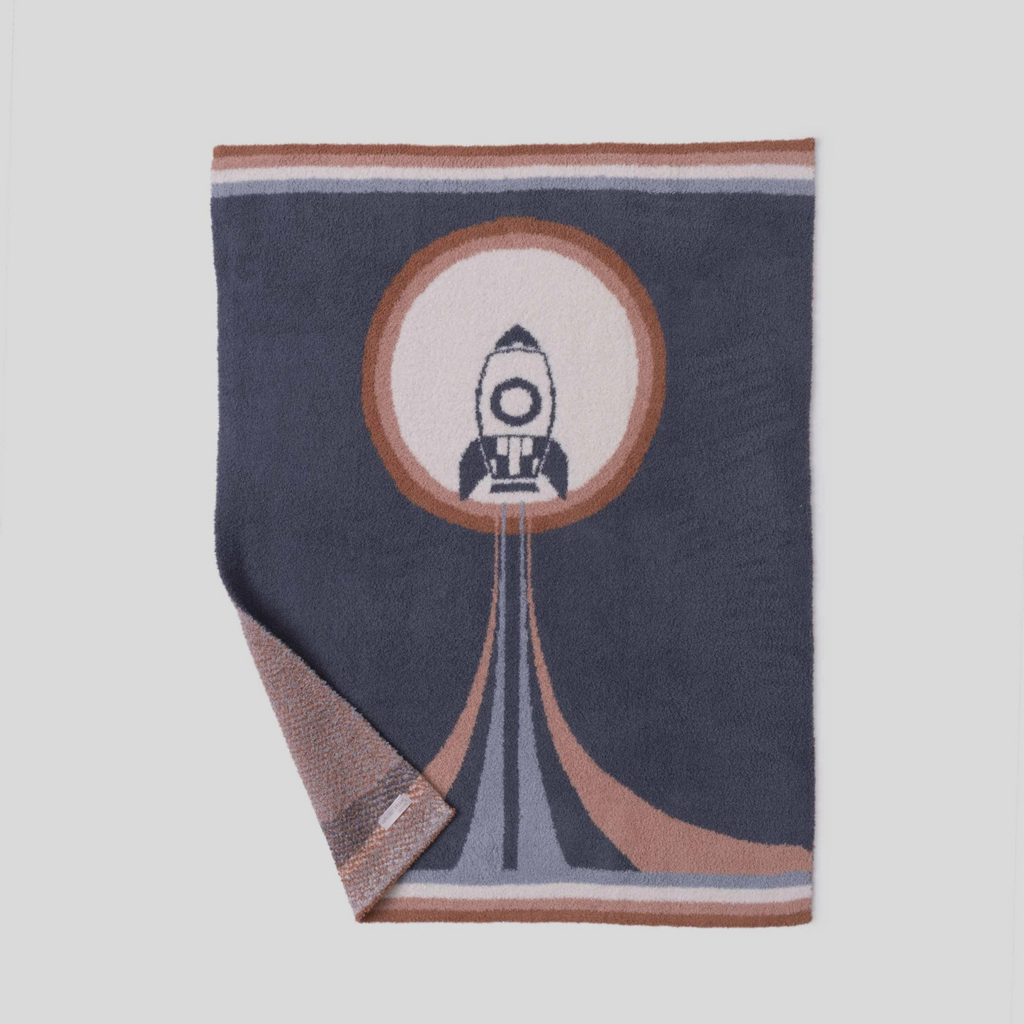 Spaceship stroller blanket - shadow blue
