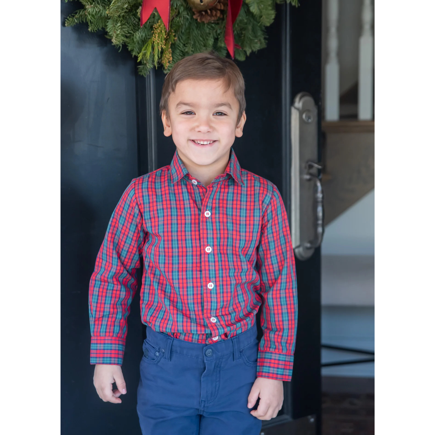 Ryan button up shirt - Christmas plaid