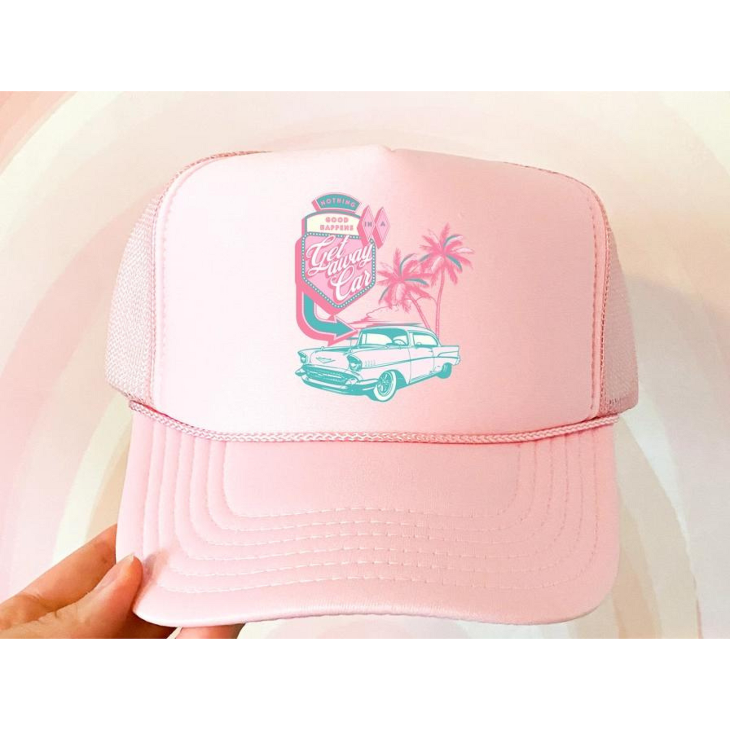 Getaway car trucker hat - pink