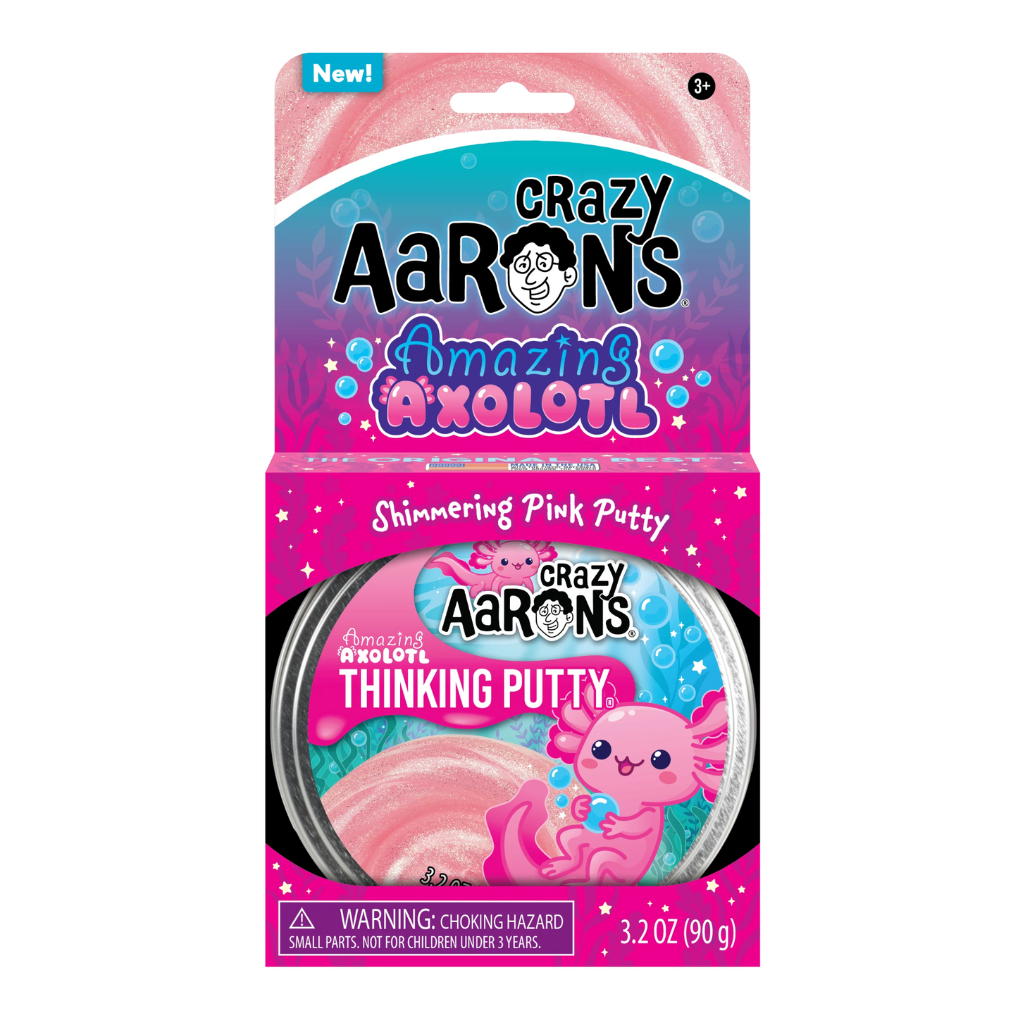 Amazing axolotl 4" thinking putty tin