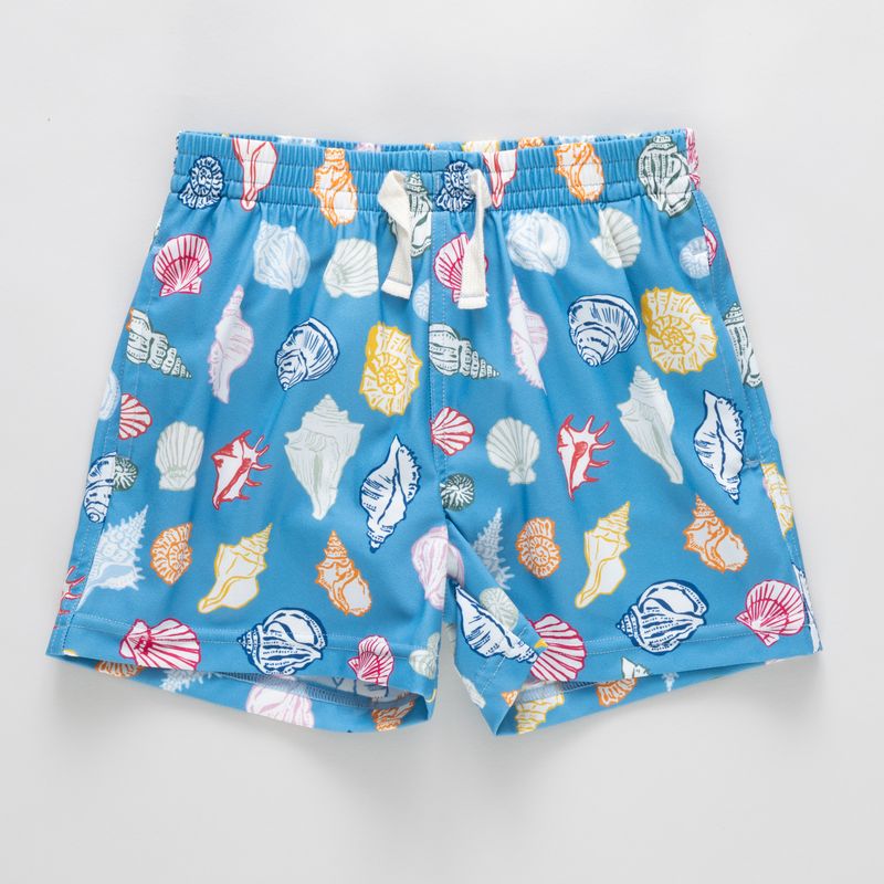 Blue seashells swim trunks