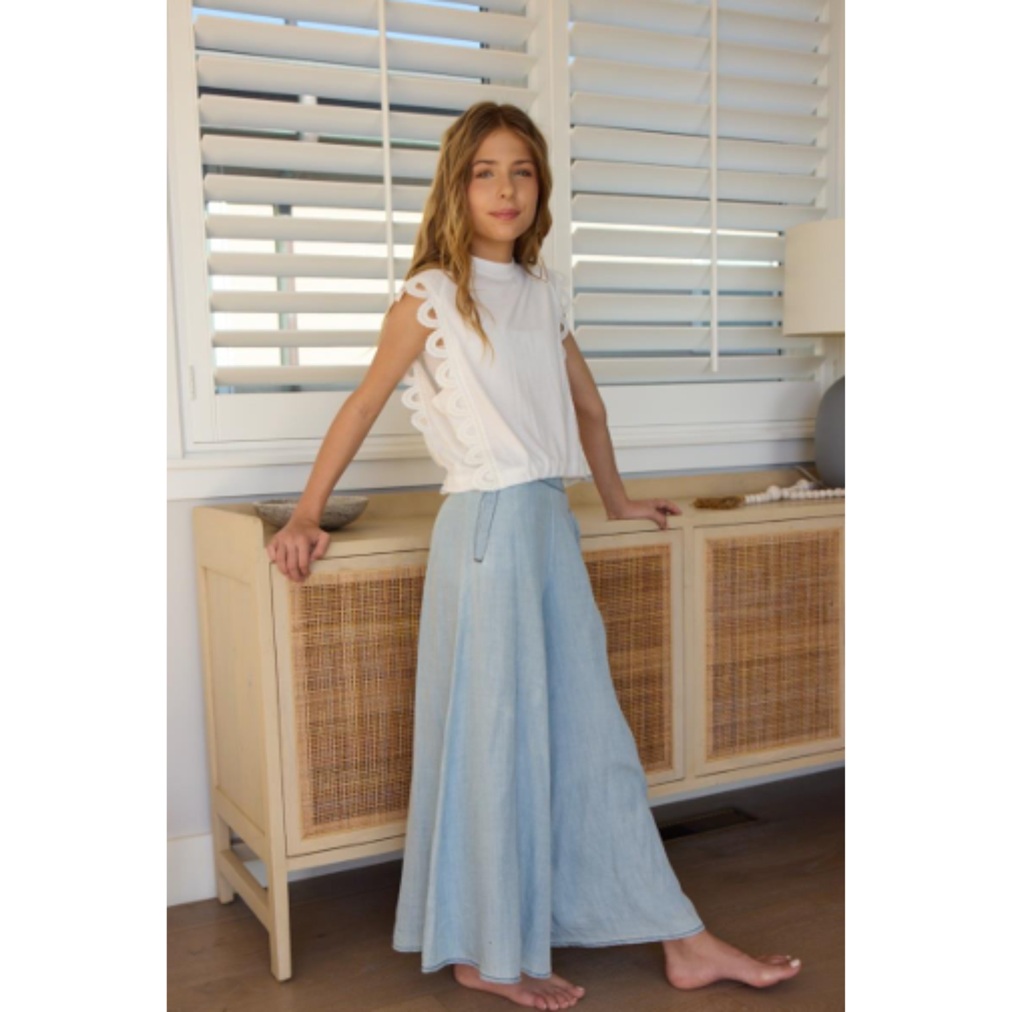Ultra wide leg pant - light blue