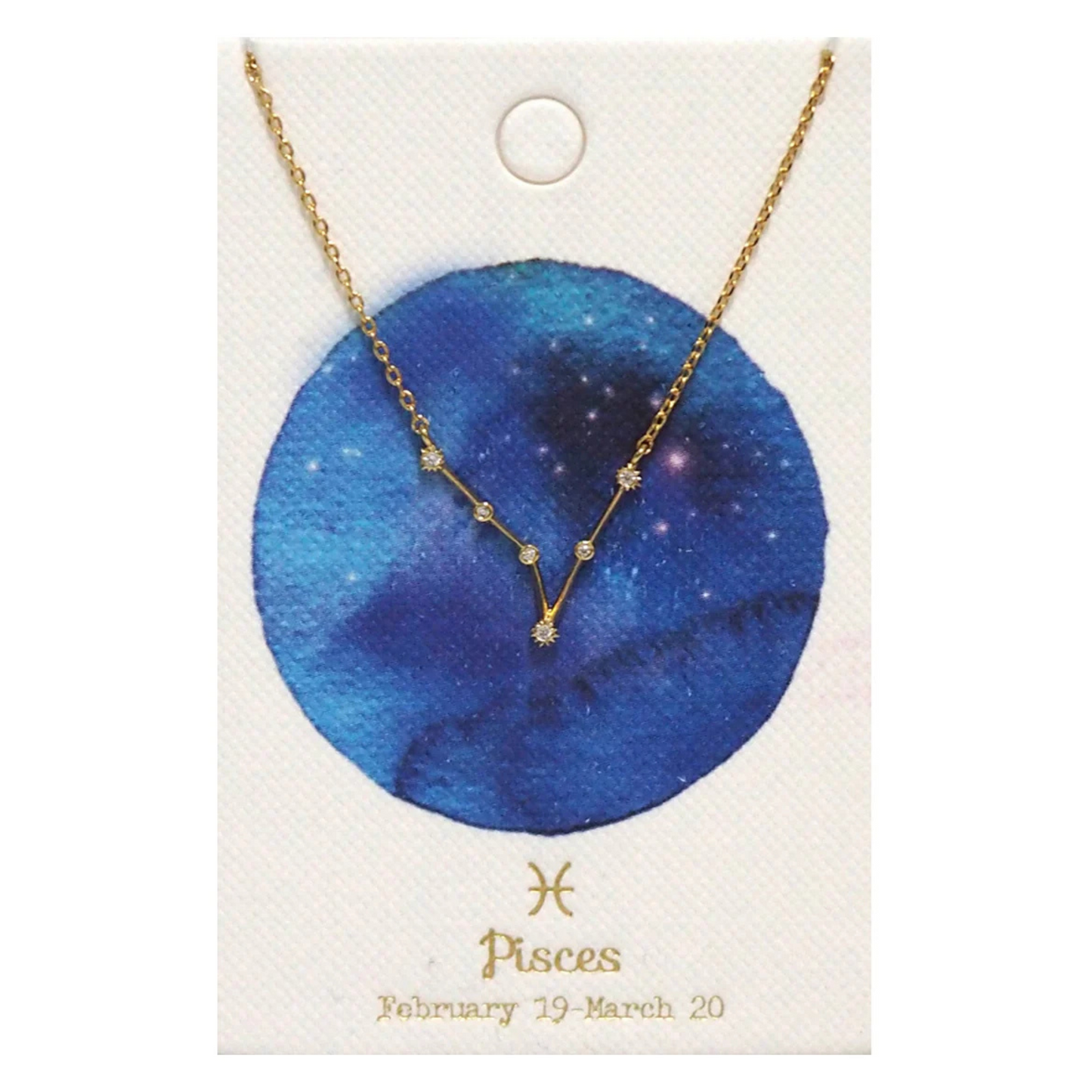 Gold plated constellation necklace - pisces