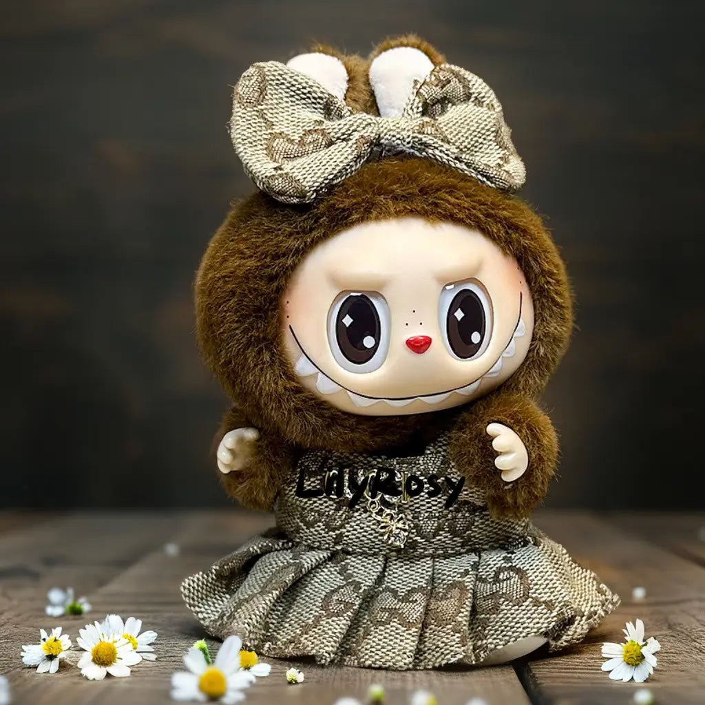 Luxurious labubu dress - brown