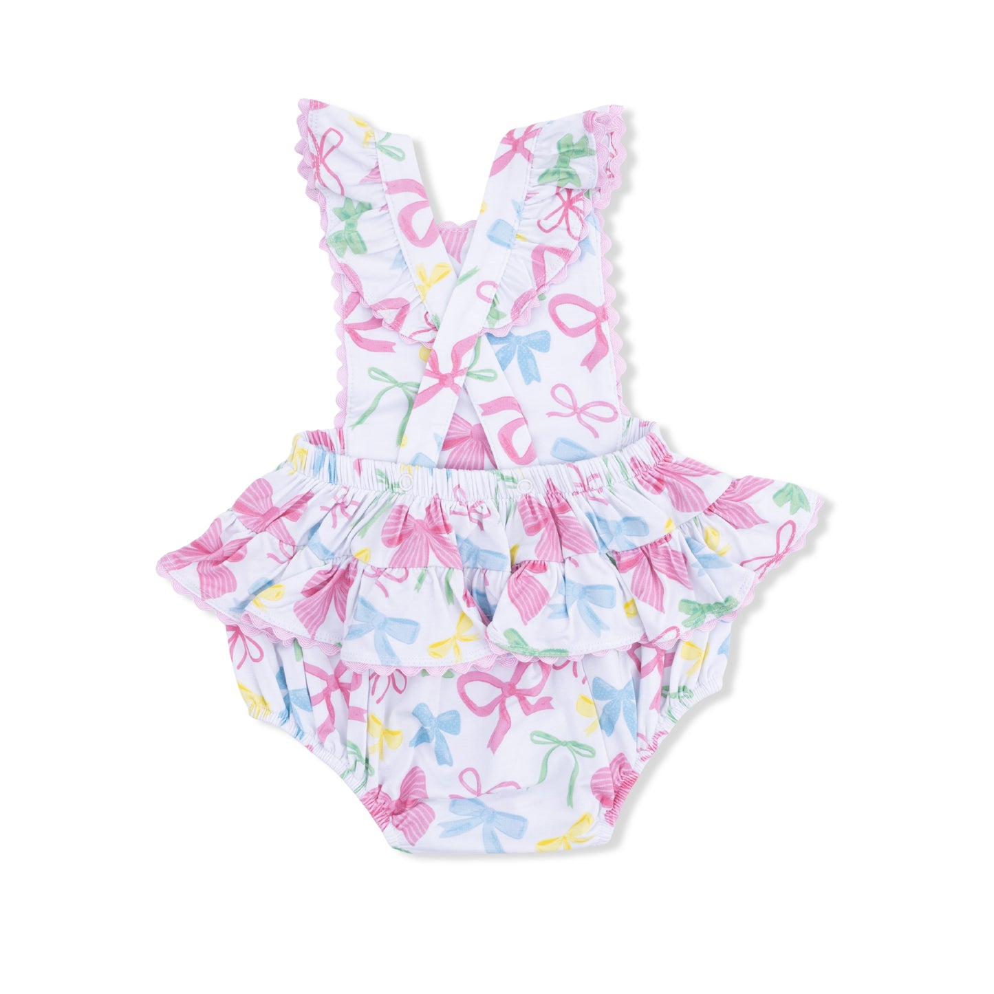 Sweet bows ric rac ruffle sunsuit