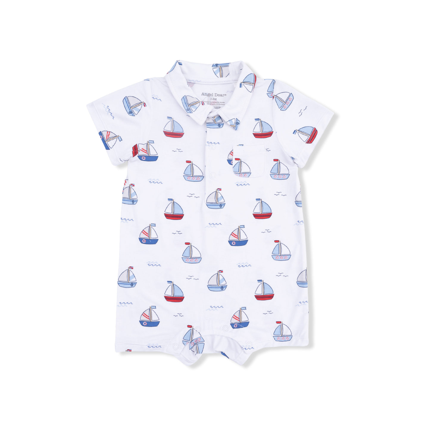 Bubbly sailboats polo shortie