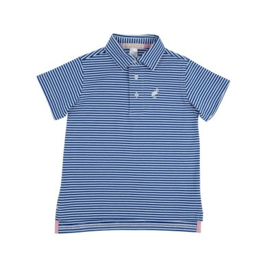 Prim and proper s/s polo - rockefeller royal stripe