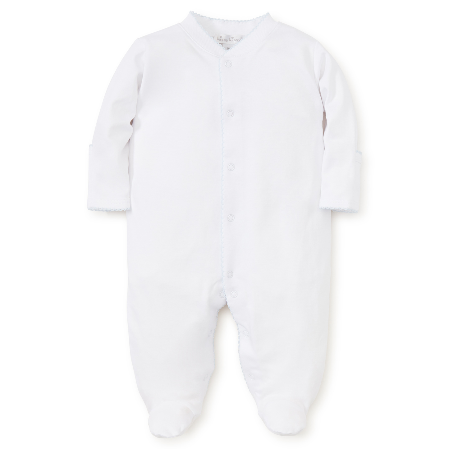 Basic footie - white/blue