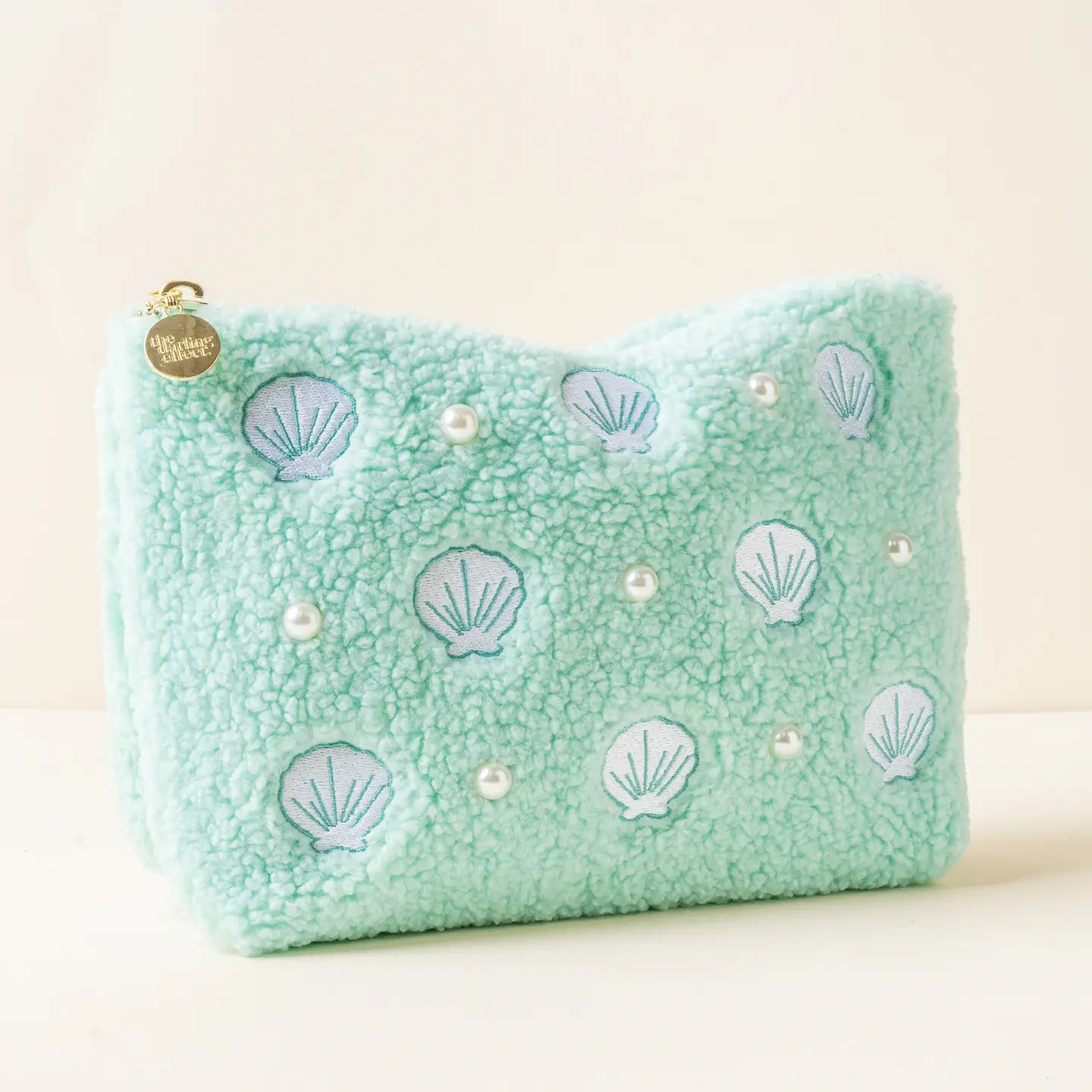 Teddy pouch - seashells & pearls