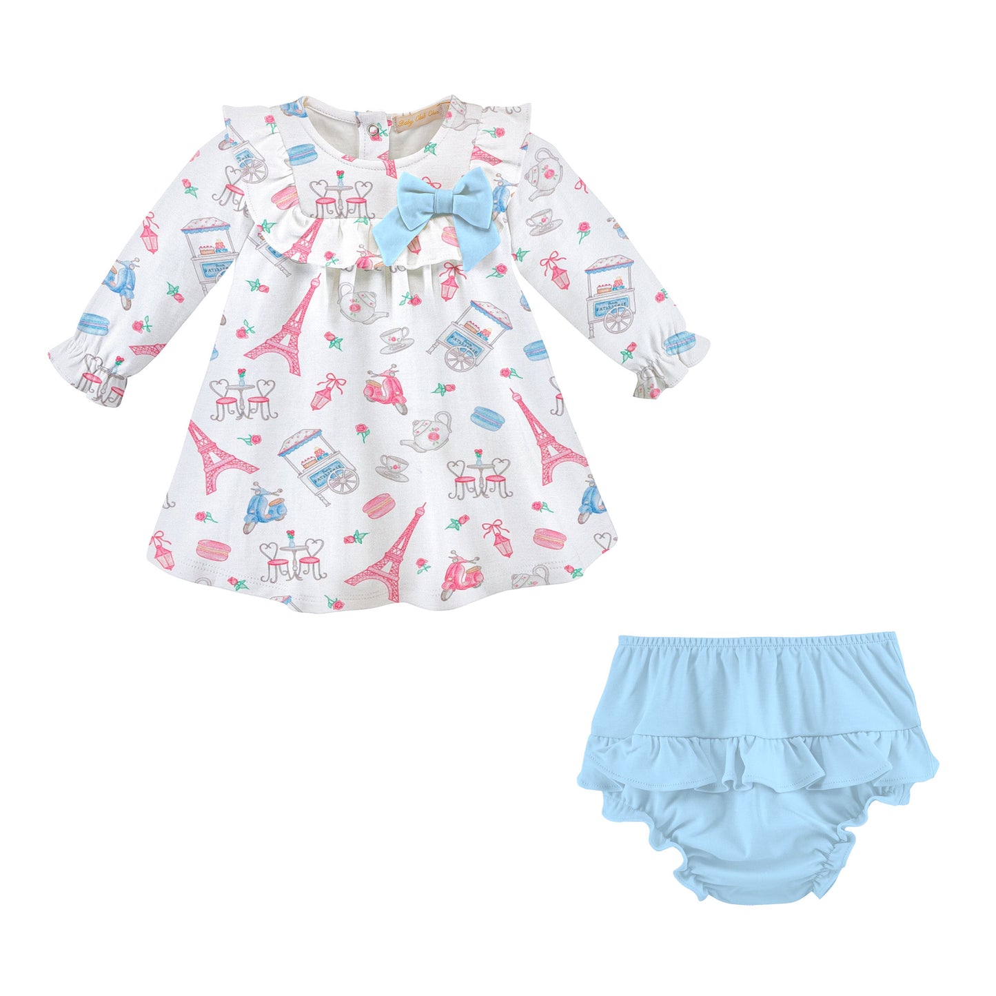 Charming tea ruffle dress & bloomers