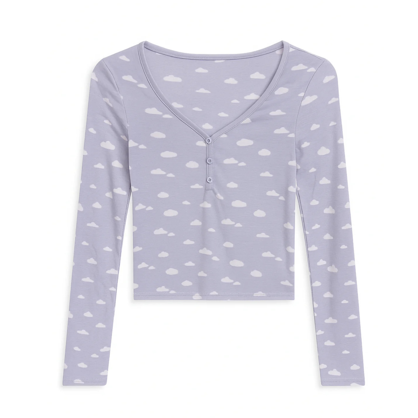 Tess l/s top - puffy clouds