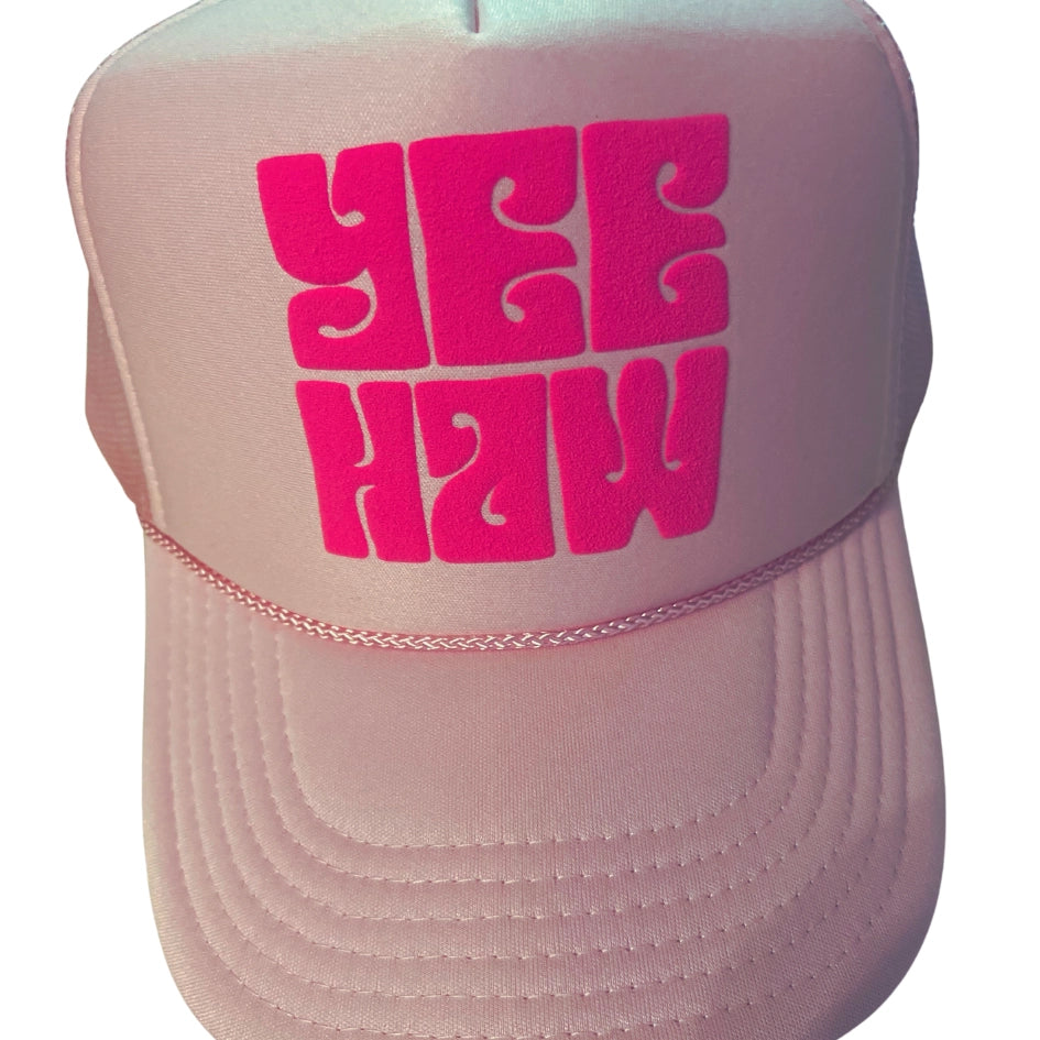 Yeehaw trucker hat - soft pink