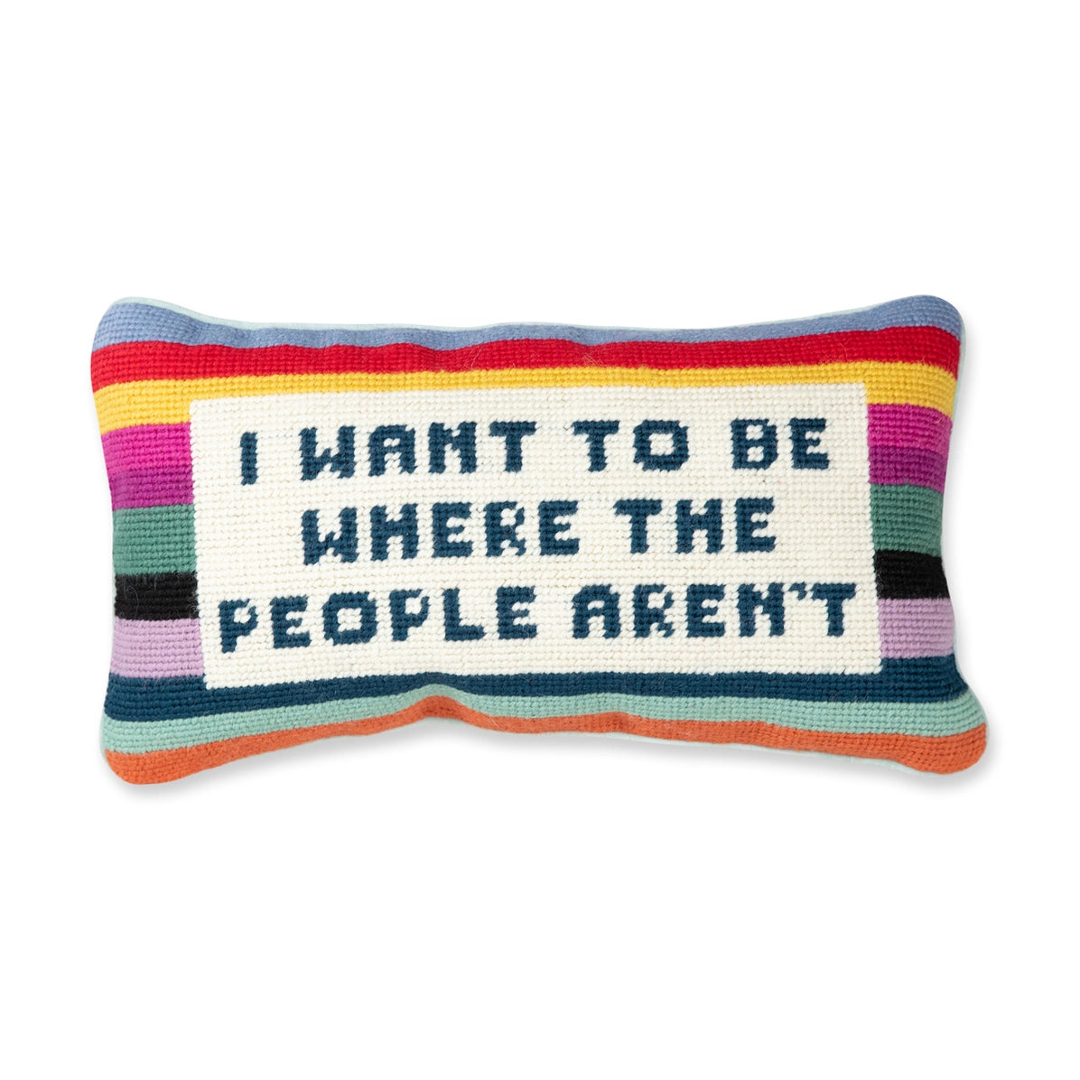 Where the people aren't needlepoint pillow