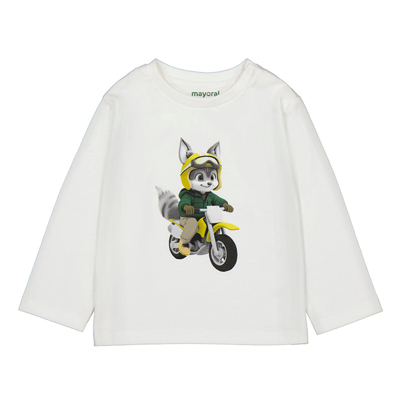 L/s biker tshirt - cream