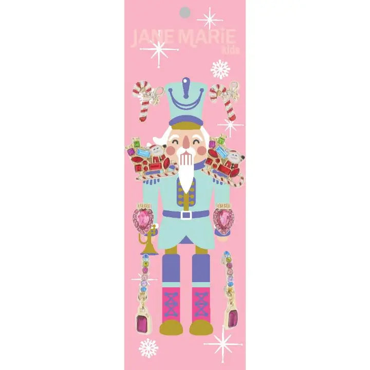 Set of 4 earrings - candy cane, Santa, sleigh, light