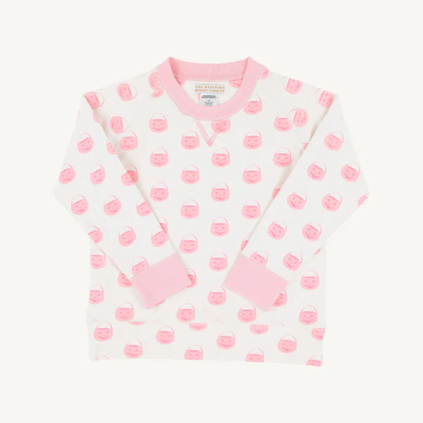 Cassidy comfy crewneck - vintage prep pumkin pails pink
