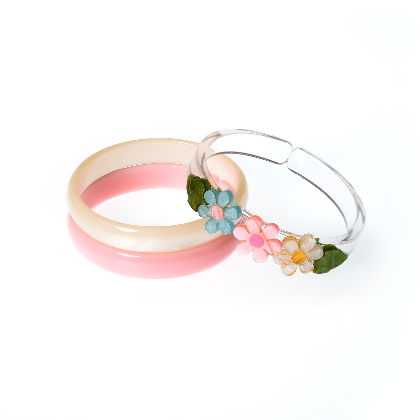 Daisy flower pastel pearl bangles