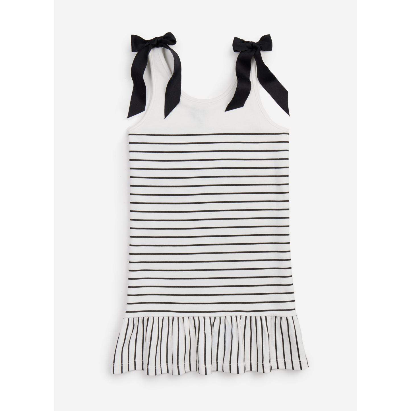 Stripe tie strap dress - black/white