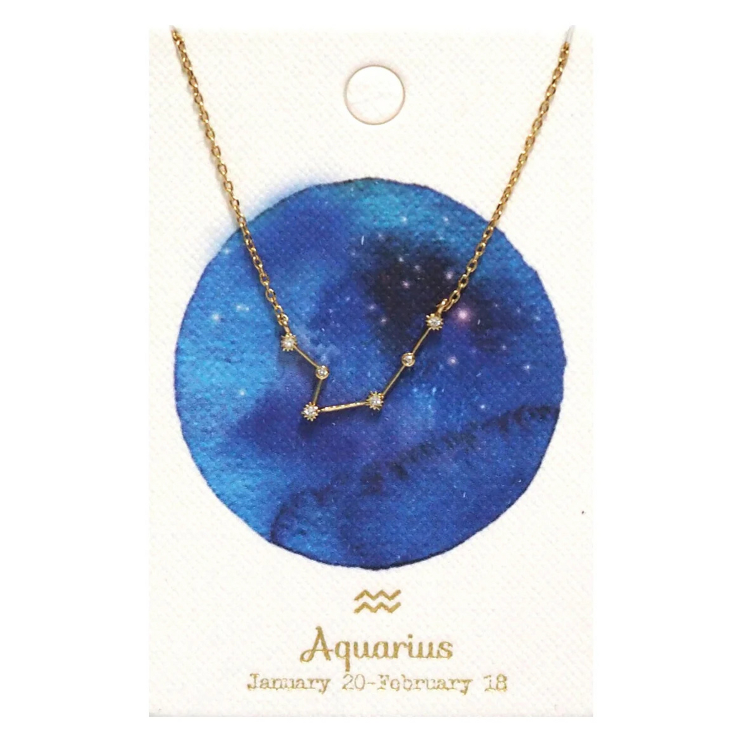 Gold plated constellation necklace - aquarius