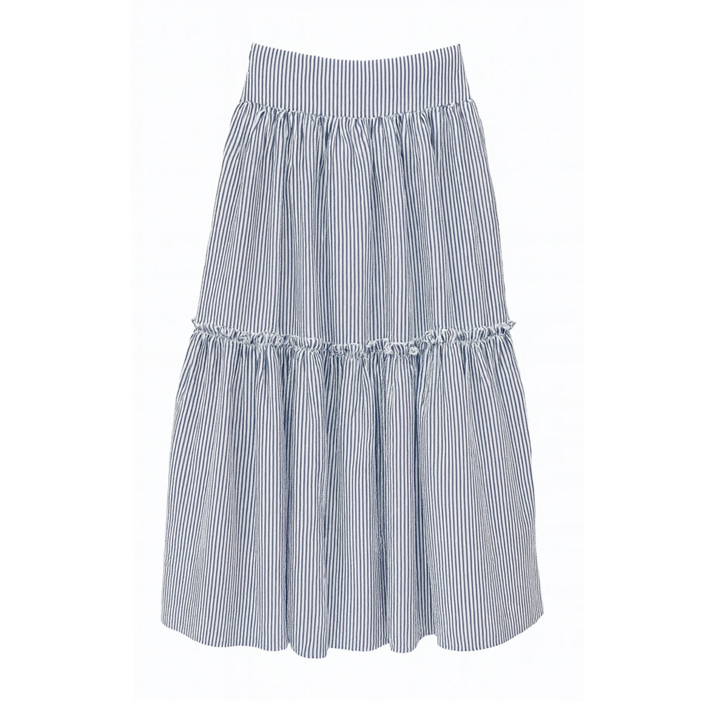 Pia maxi skirt - navy/white stripe