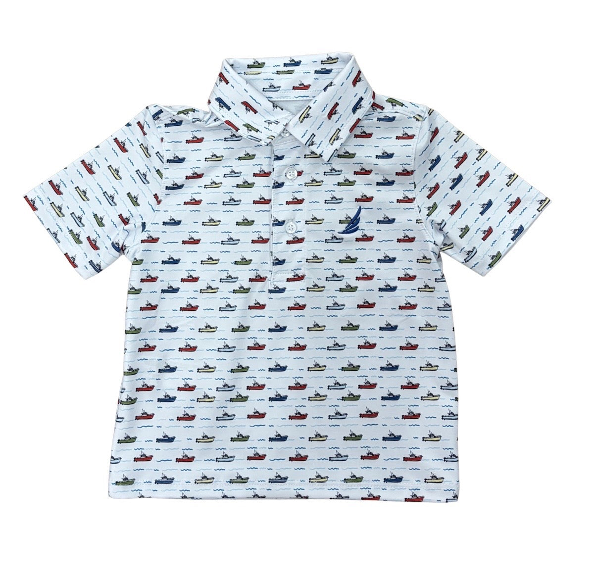 Miles s/s polo - white boat