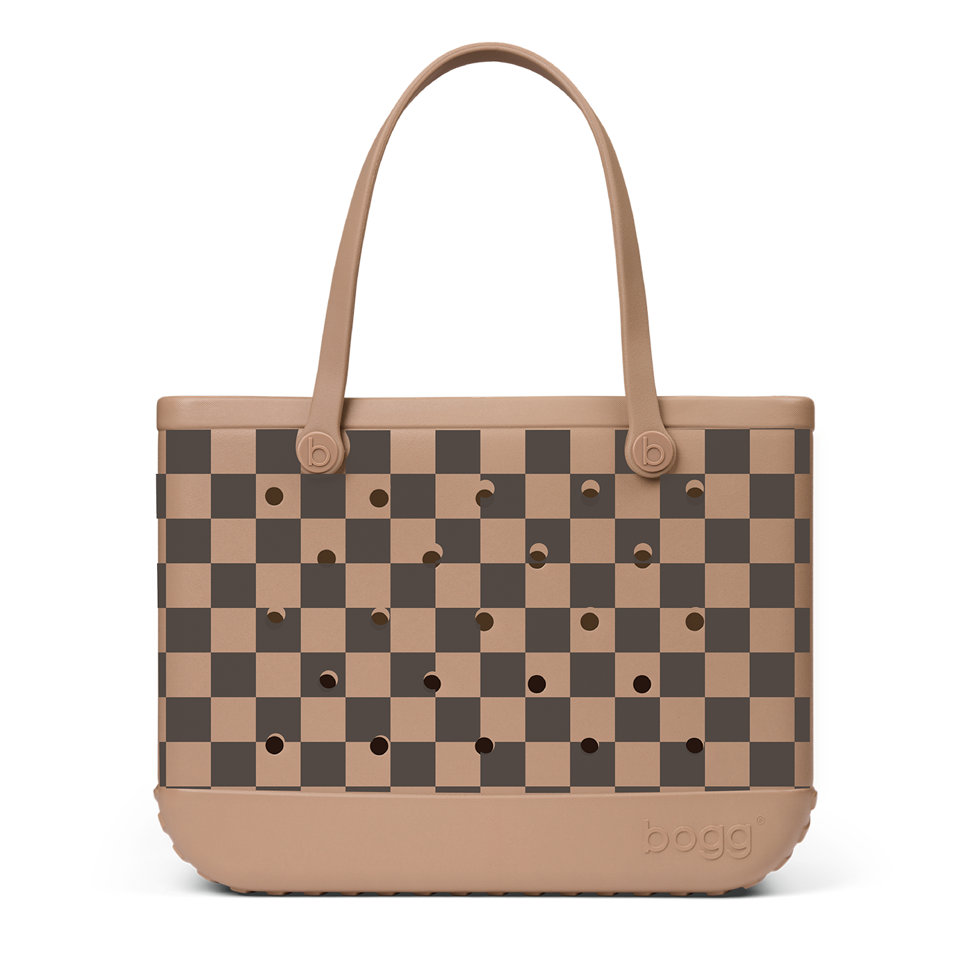 Bogg bag checkered - camel/hot cocoa