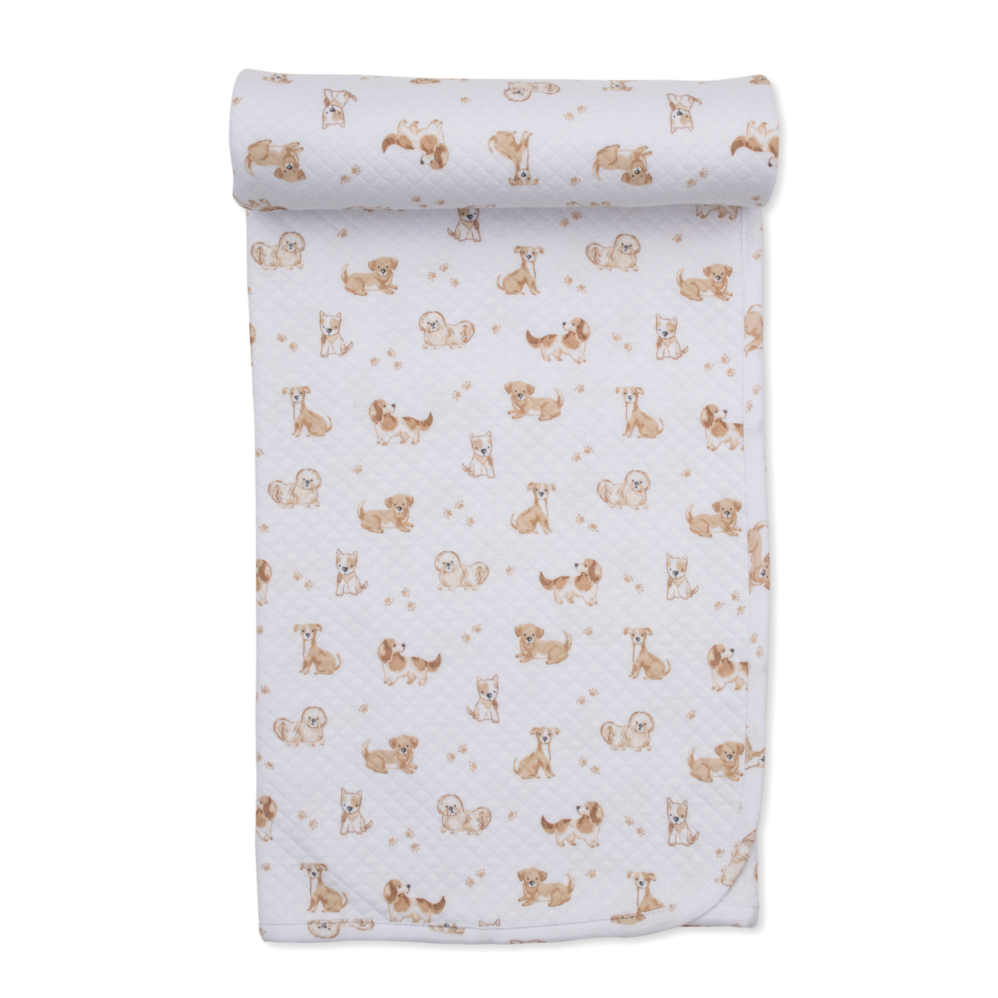 Puppy paws jacquard blanket - brown