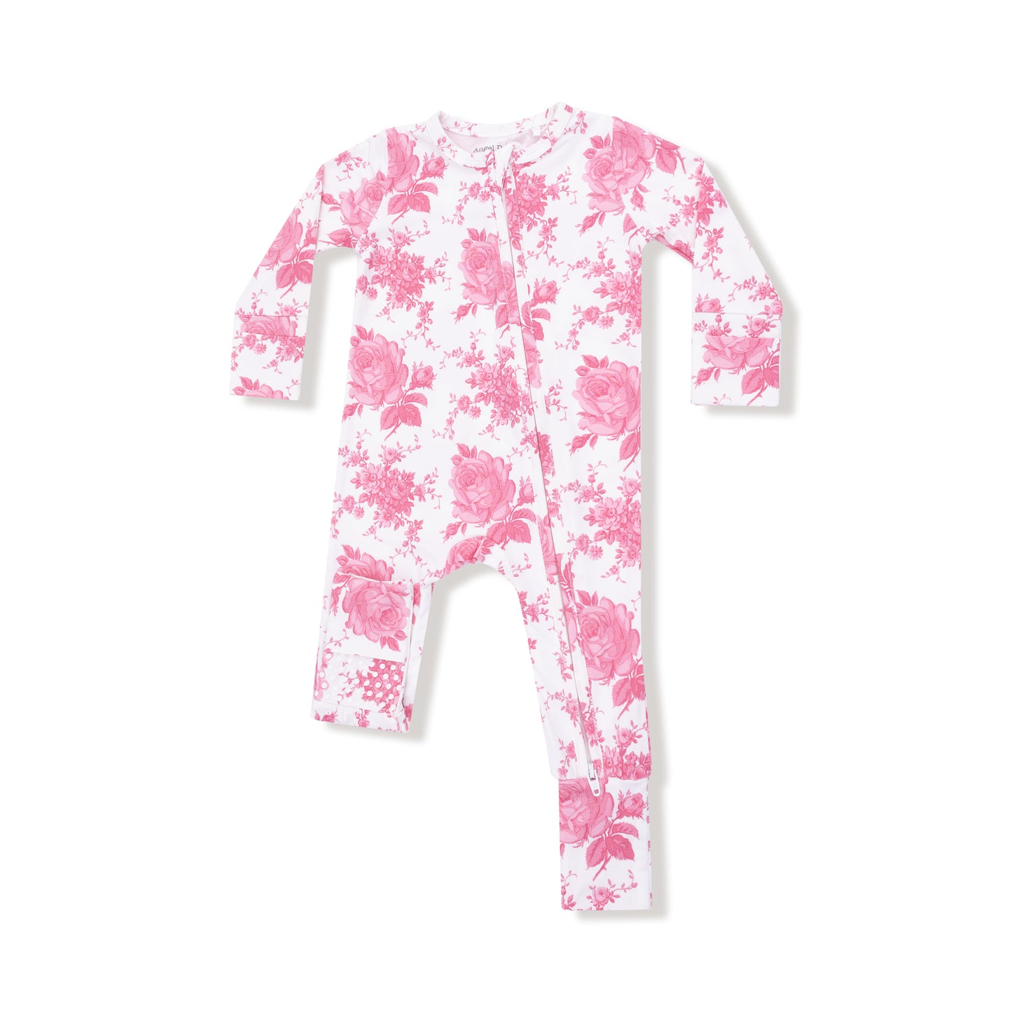 Vintage pink roses 2way zipper romper