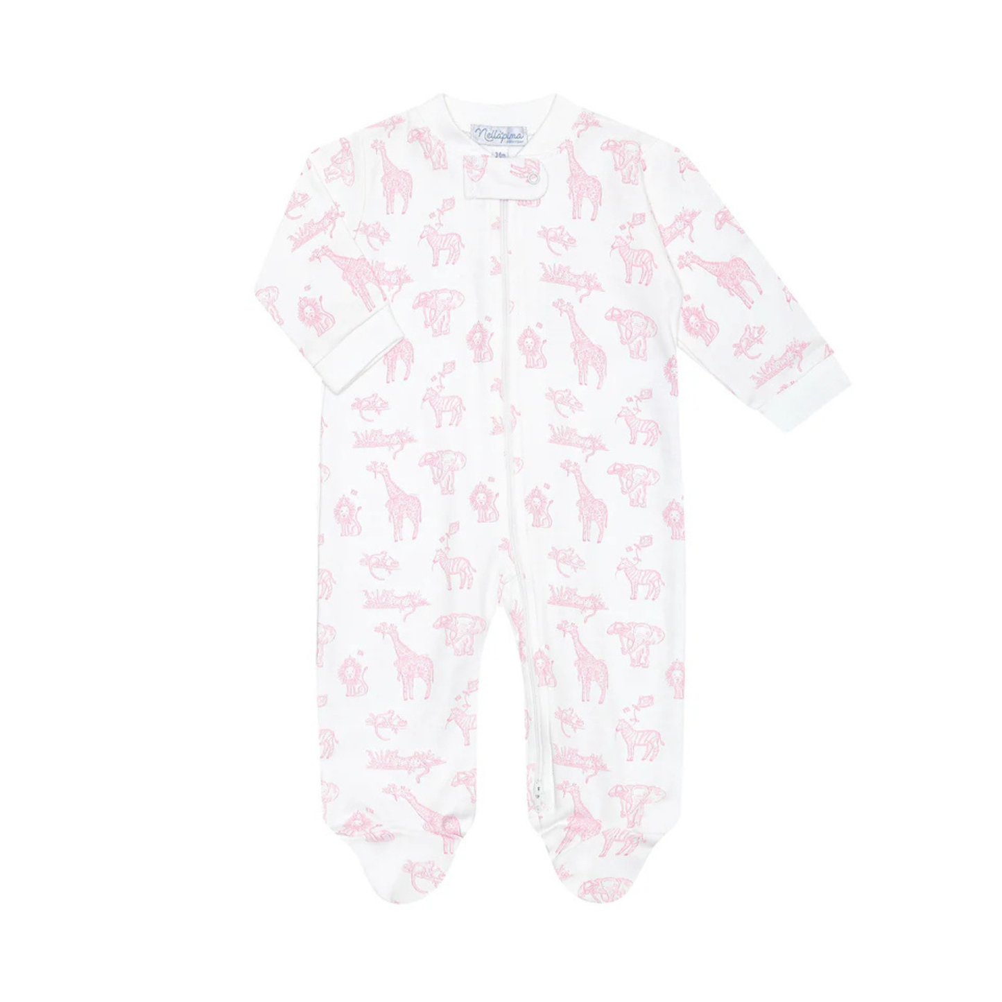 Pink safari zipper footie