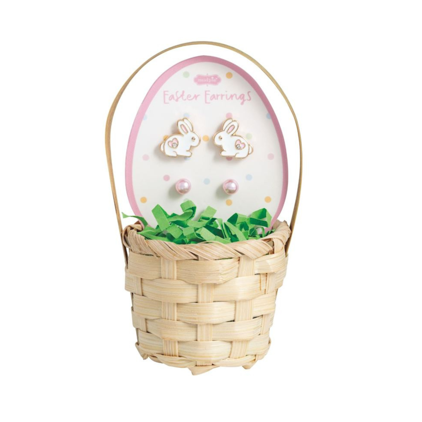 Side bunny Easter stud earring basket set