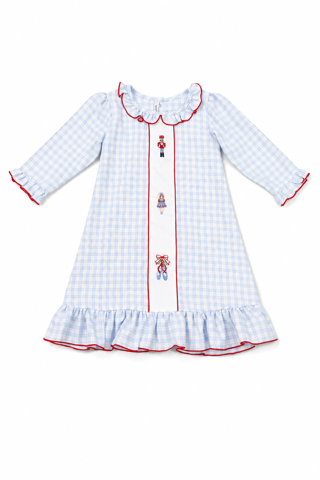 Nutcracker Embroidered Blue Plaid Gown
