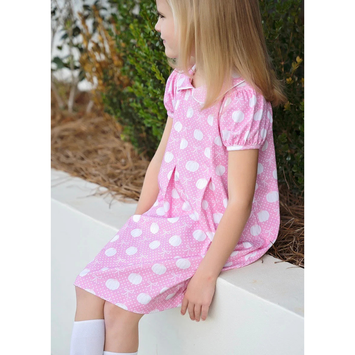 Penny pleat dress - pink pumpkin