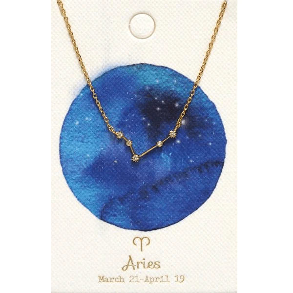 Gold plated constellation necklace - aries
