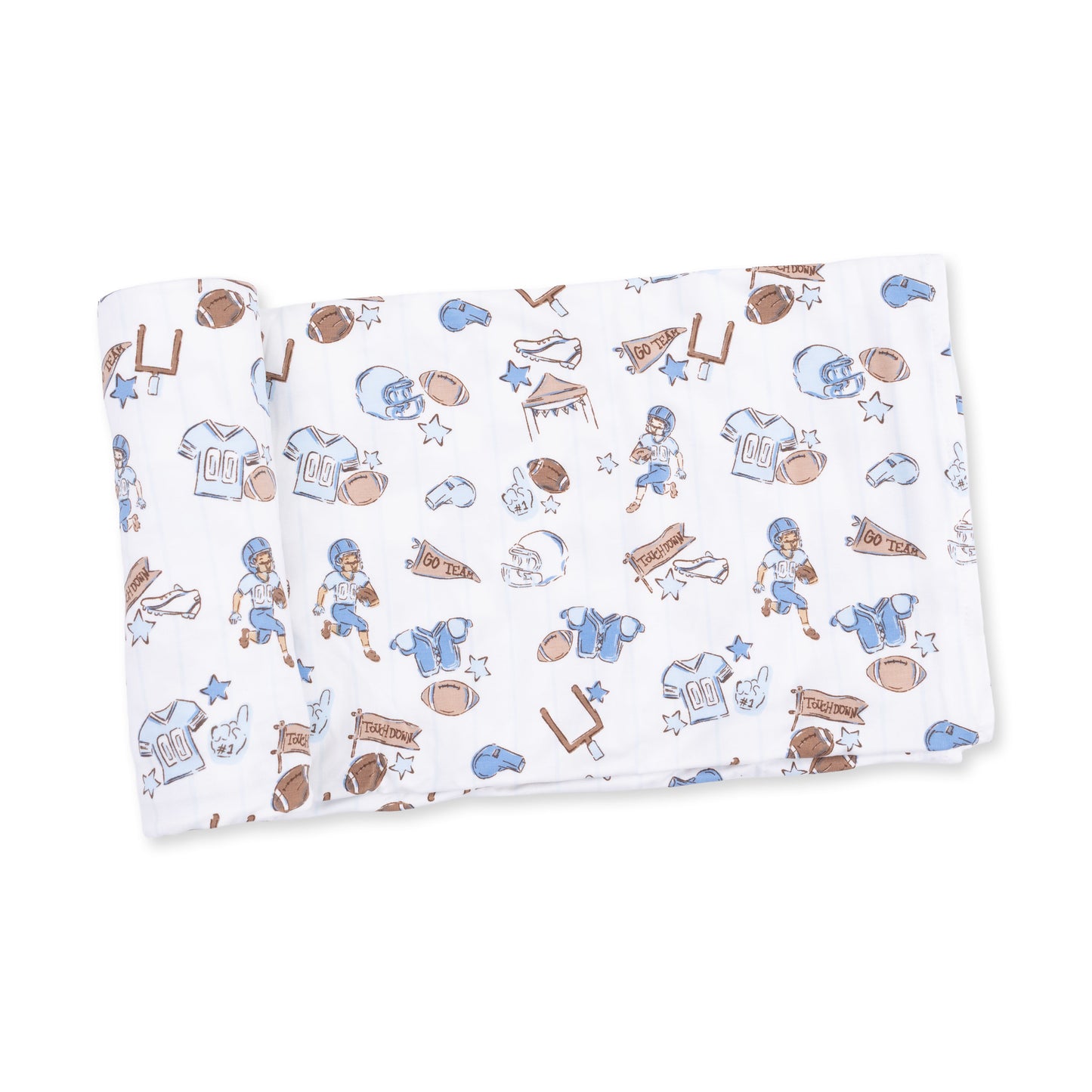Football nursery swaddle blanket
