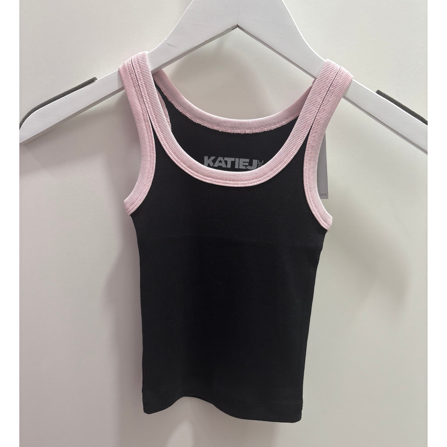 Spencer tank - black/ballet pink