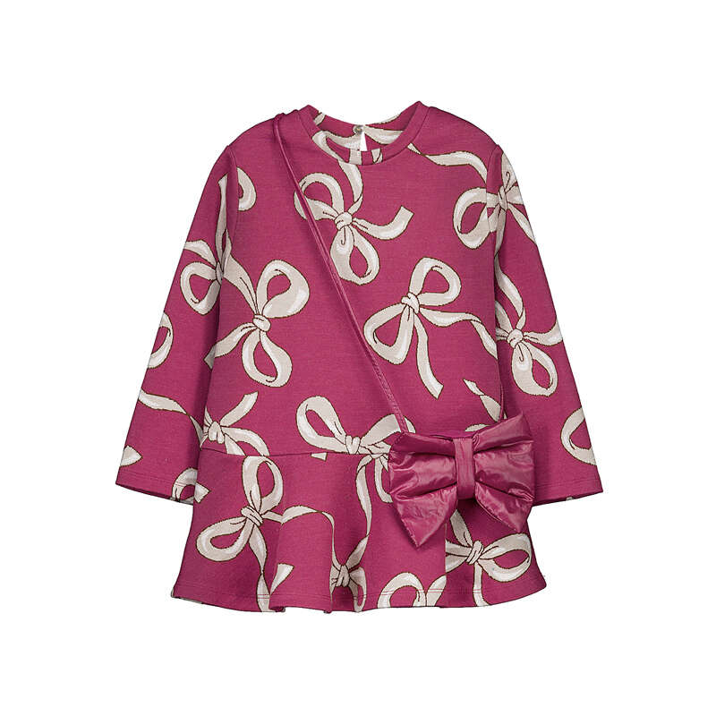 Bow dress w. bow purse - raspberry