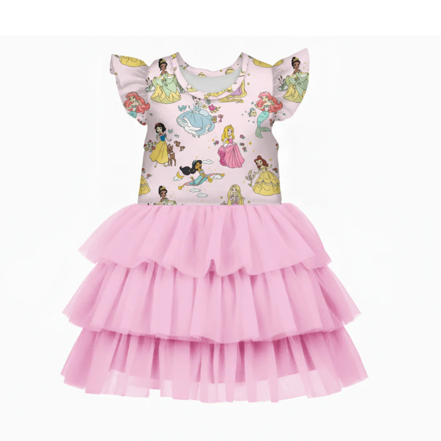 Princess dreams flutter sleeve tulle dress