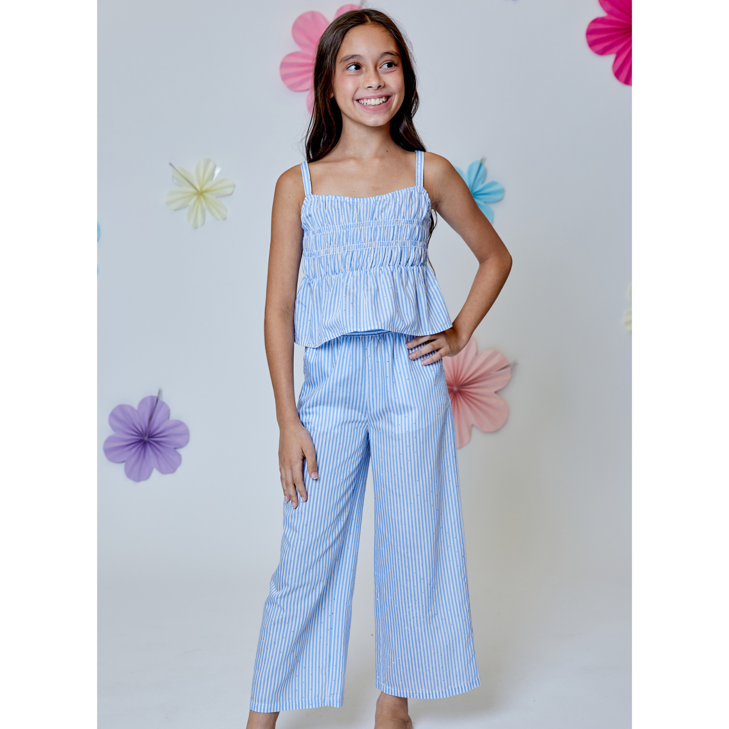 Blue striped pants